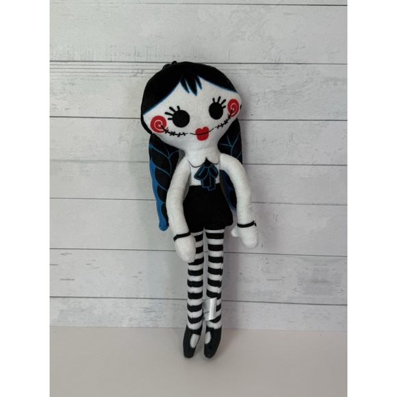 Kreepy Collectibles Other - Kreepy Collectibles Gothic Doll Plush Keychain 10" Black White Blue Creepy